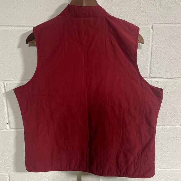 Christopher & Banks Red Snowflake Stitching Detail Women’s Vest Sz XL - Picture 5 of 5